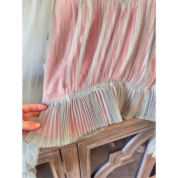 ME+EM Women's Green Layered Tulle Top With Tie Size 8 - Picture 4 of 9